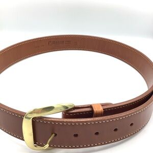 Galco Handmade Brown Leather Belt with Solid Brass Buckle
